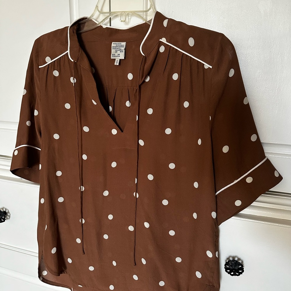 Brown Polka Dot Women's Top